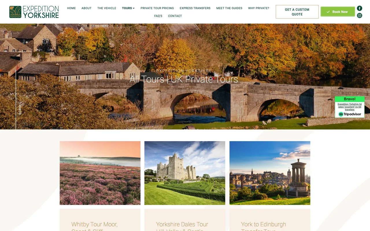 The previous Expedition Yorkshire tours page
