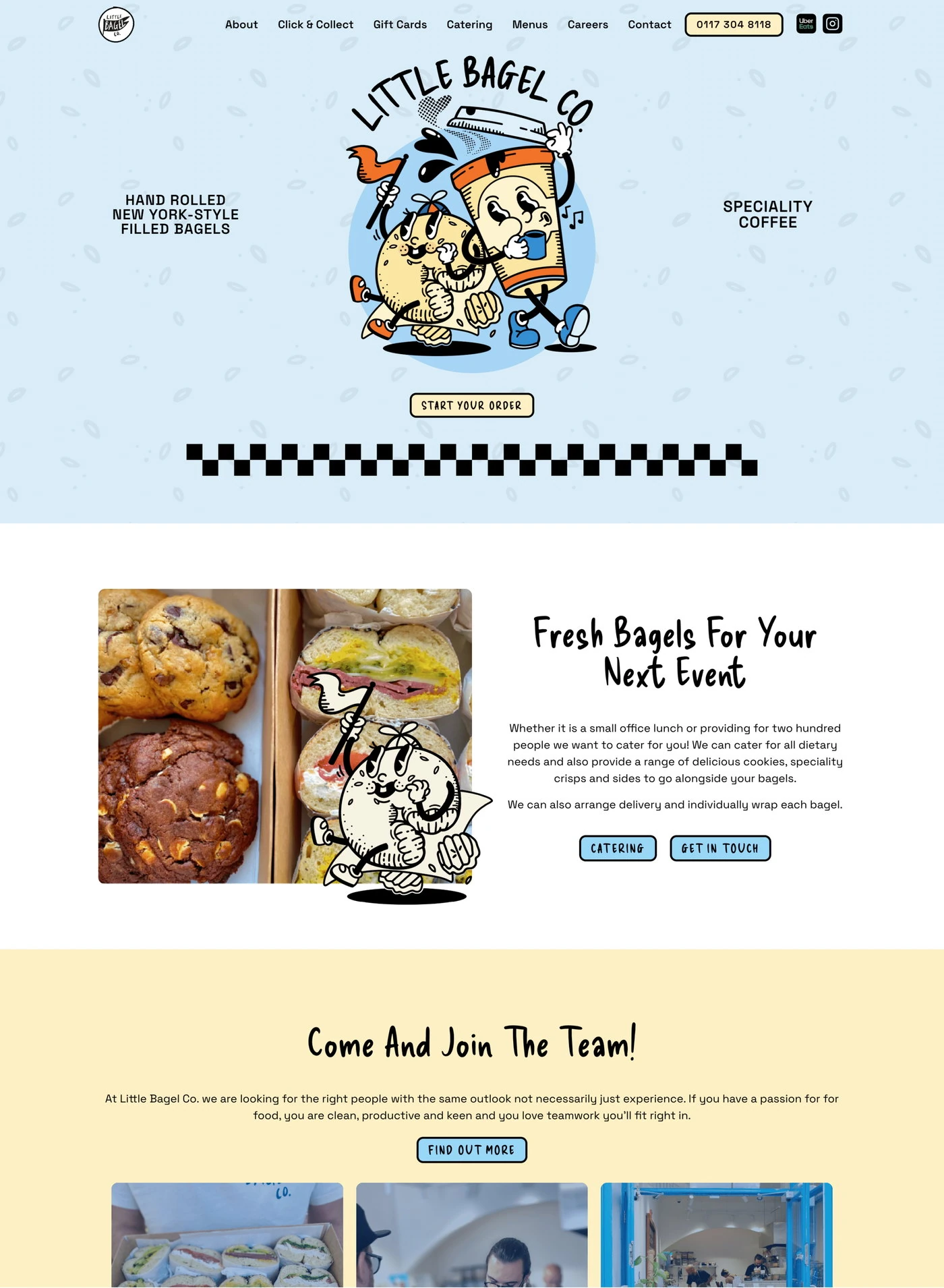 Little Bagel Co homepage