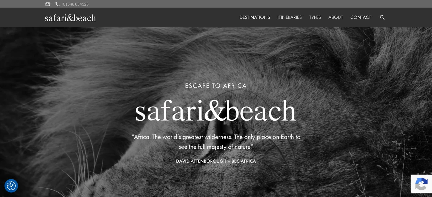 Safari & Beach homepage